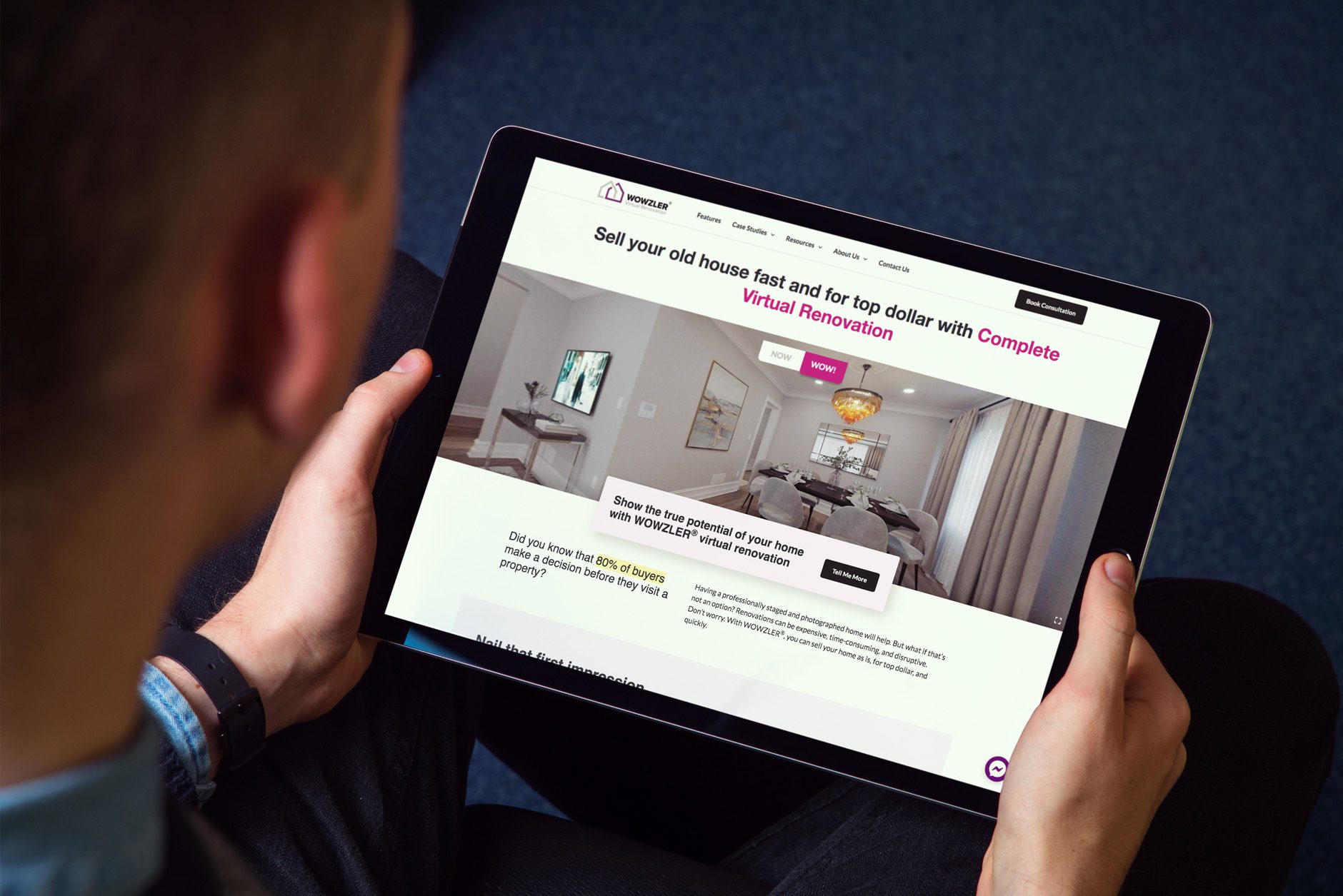 Agents using a real estate app on an iPad